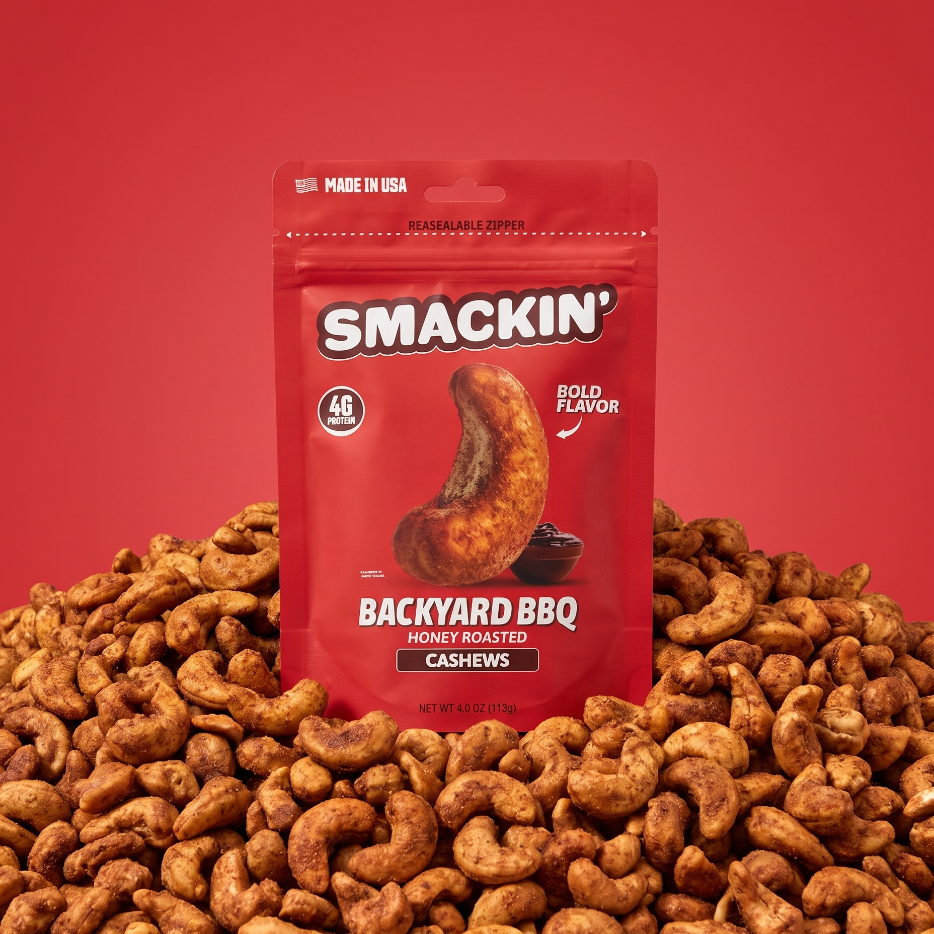 SMACKIN' Backyard BBQ Cashews bag product image