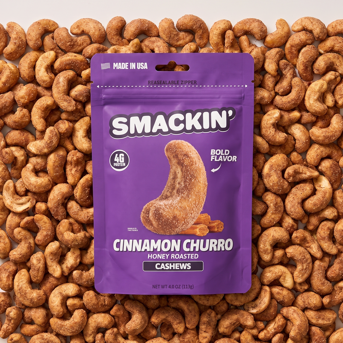 SMACKIN' Cinnamon Churro Cashews bag product image