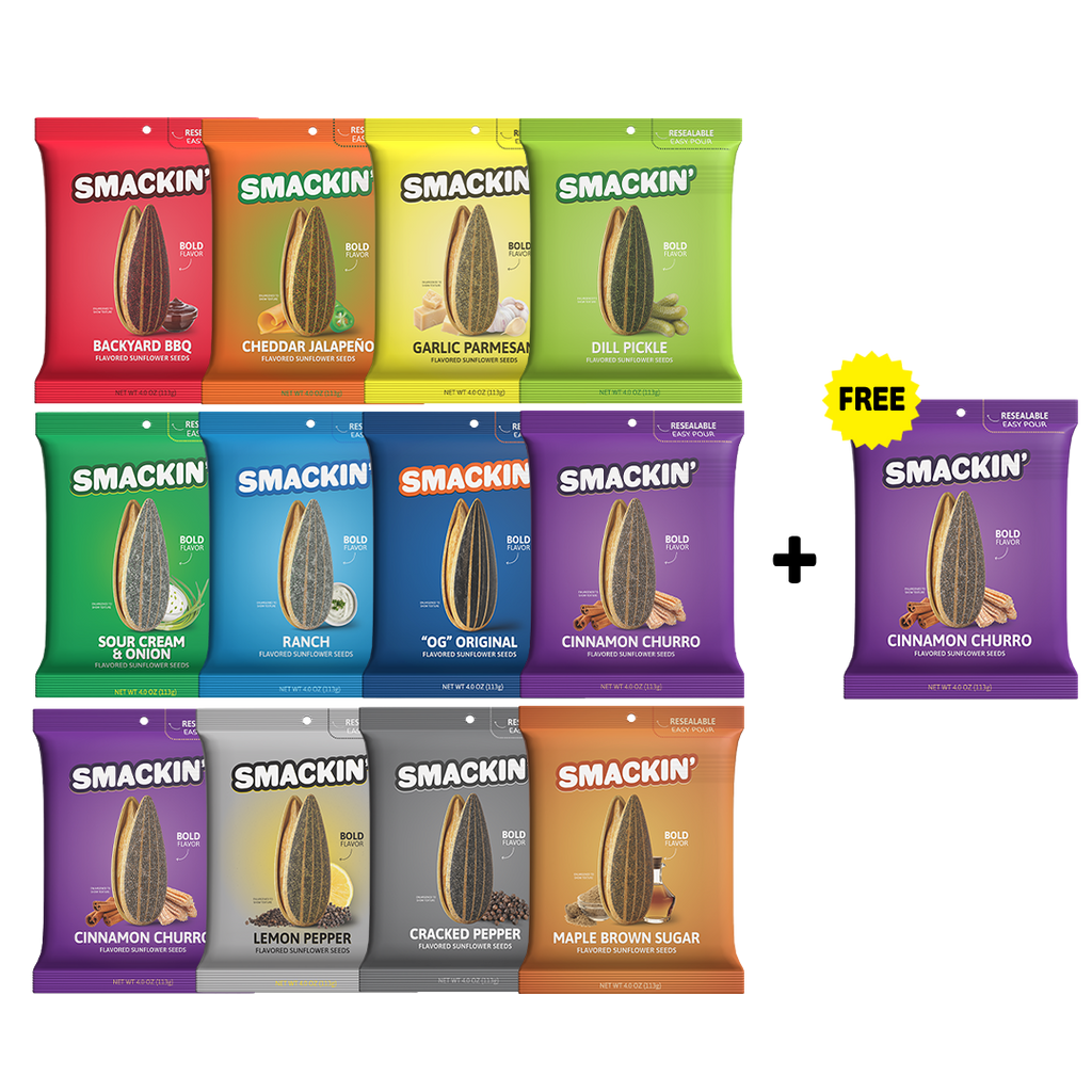 12 Bag Variety Pack + 1 FREE Large Cinnamon Churro Bag